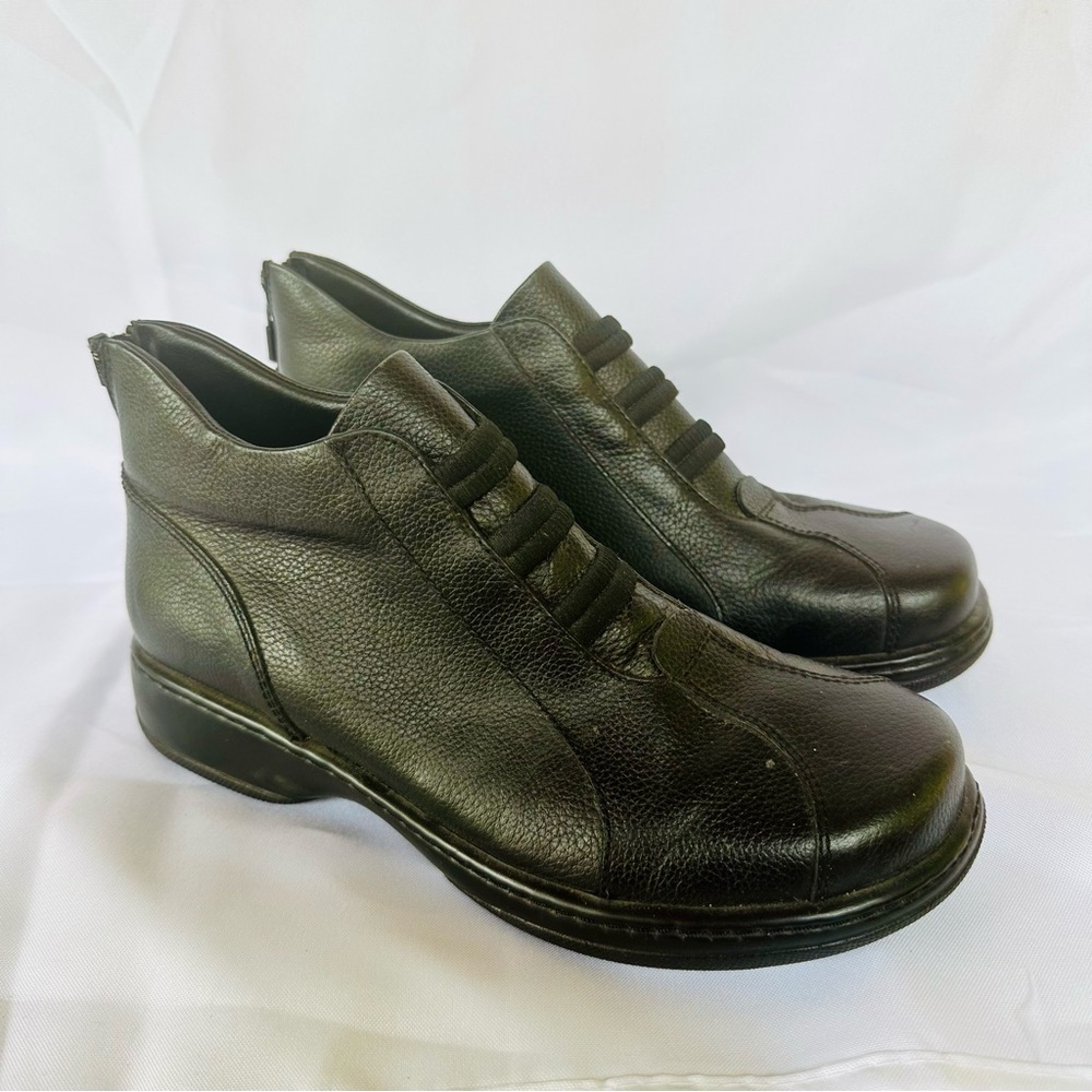 Dansko Black Leather Ankle Boots